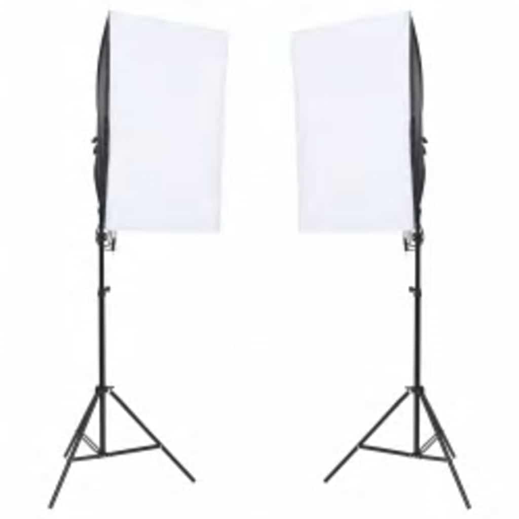 vidaXL Kit de Estudio fotográfico con Set de Luces, Fondo y Reflector