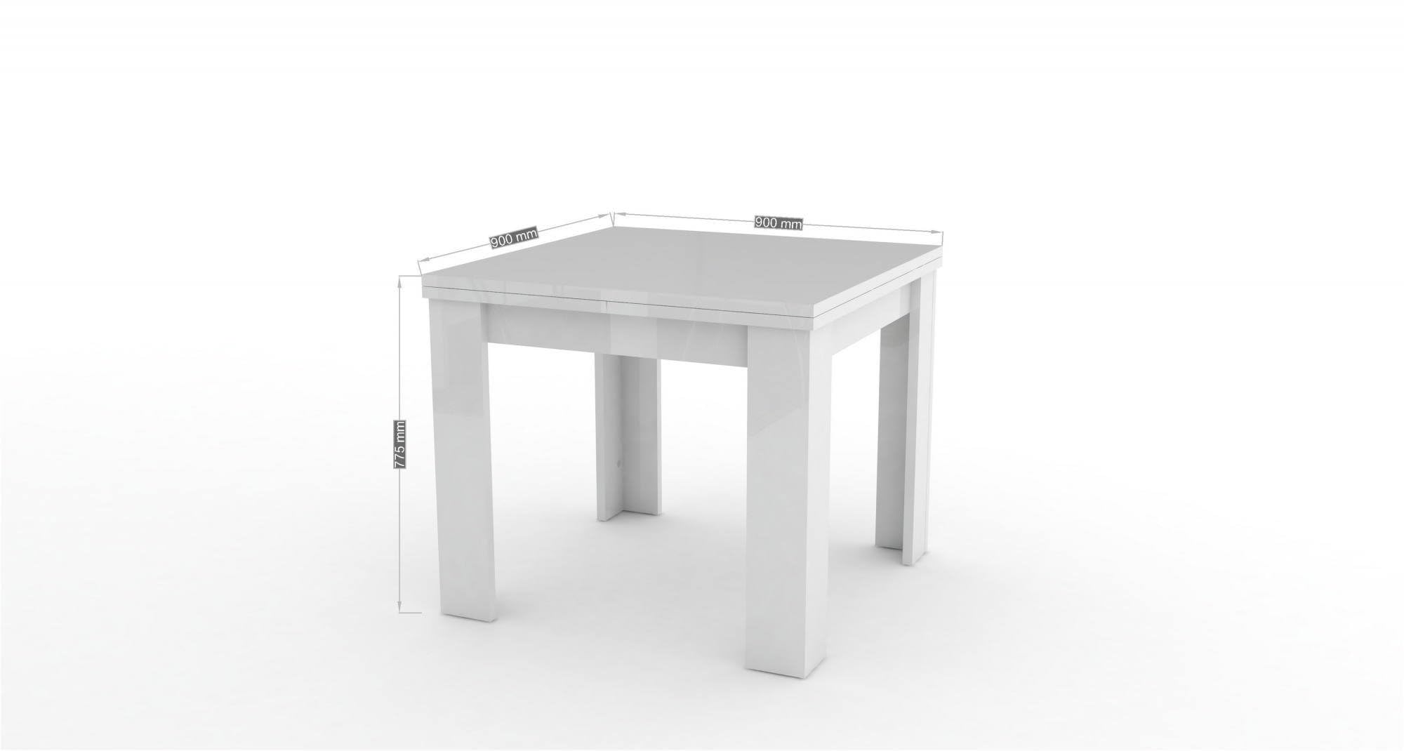 Dmora Tavolo Quadrato Estensibile Otto, 90/180h75 cm, 6/8 Posti apertura a libro, Salvaspazio per soggiorno o pranzo, In legno Rovere, Made in Italy