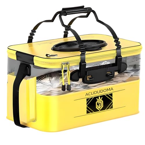 ACUDUDOMA Fishing Bucket, Transparent Foldable Fish Bucket