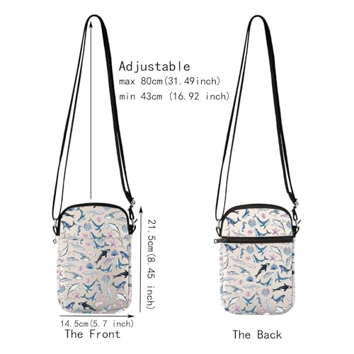 JXGZSO Whale Crossbody Bag Sea Marine Life Shoulder Bag Ocean Animals Lovers Gift Biologist Gift2
