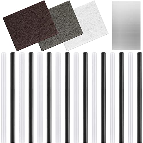 Tondiamo 20 Pieces Ptex Snowboard Repair Kit Including 16 Black and Clear Ptex 3 Pieces of Buffing...