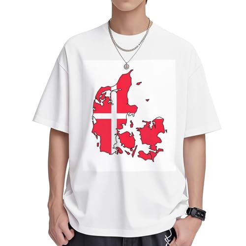 T-shirt manches courtes femme coton col rond motif Danemark décontracté