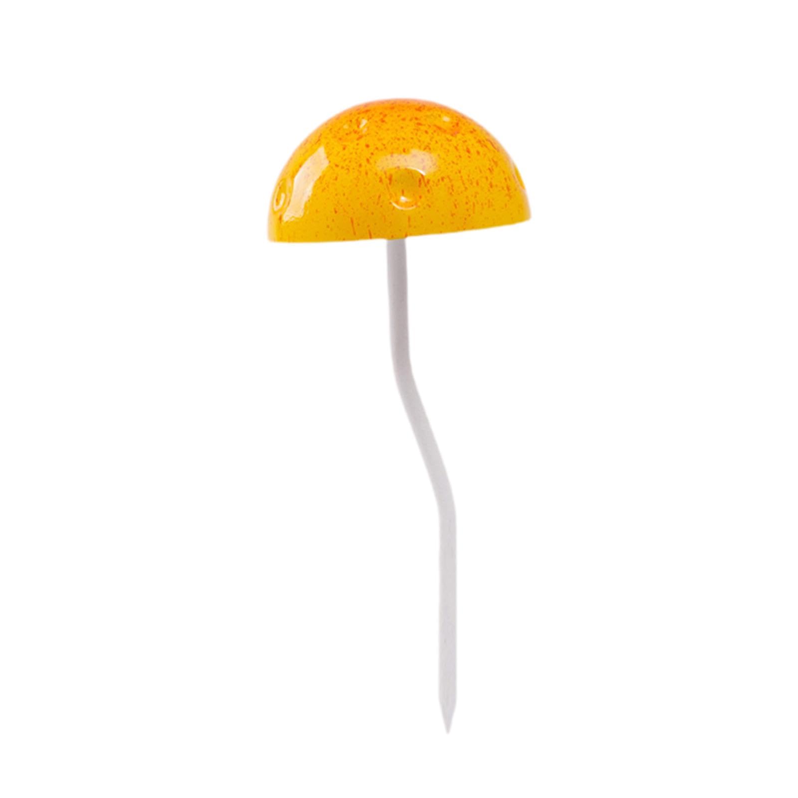 Champignon en fer piquet de jardin jaune pour décor féérique