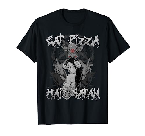 Eat Pizza Hail Satan I Witchcraft Satanic Baphomet Camiseta
