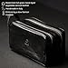 Time Resistance Leather Cosmetic Bag - Italian Toiletry Dopp Kit (Black)