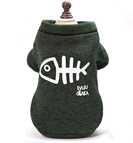 Hundepulli Hunde Bekleidung Hundemantel Haustiere Katze Welpen Winterjacke mit Brustschutz Winter Hundejacke Baumwolle Winterpulli Hundebekleidung für Outdoor Geschenk Freizeit Spazieren Grün XL