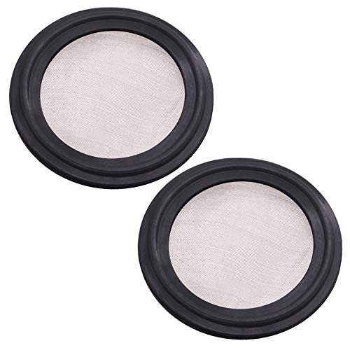 Image of DERNORD 1.5 inch FKM Sanitary Gasket w /Stainless Screen - Tri Clamp Clover (Pack of 2) (150 Mesh)