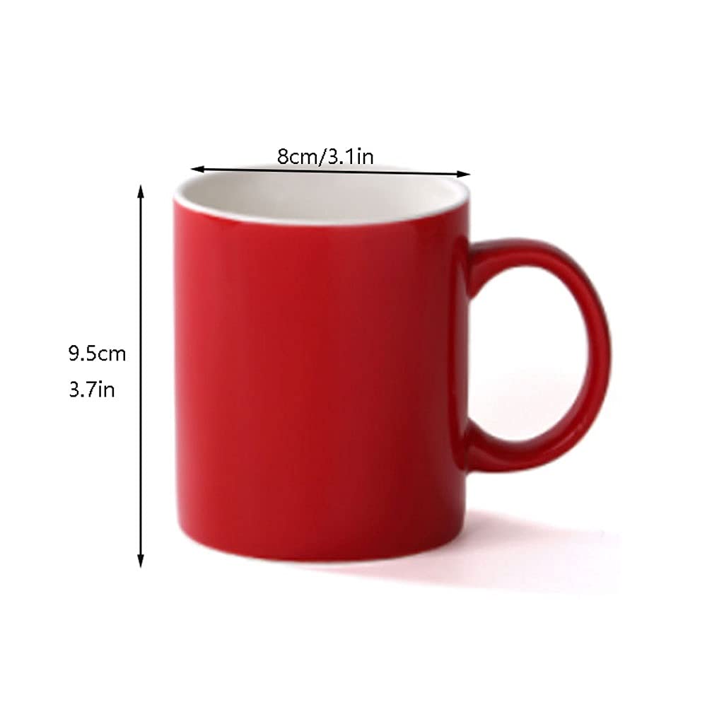 Generic Tazas de Café de Cerámica de Color, Juegos de Cerámica de Fondo Plano, Tazas de Café Multicolor Brillantes/Verde + Amarillo/330 Ml