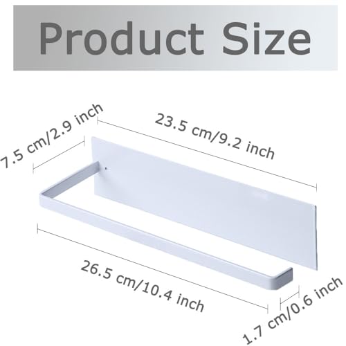 Tissue Hanging Roll Holder Towel Roll Holder Paper Towel Rack Wall-Mounted Under Cabinet Tissue Paper Towel Self-Adhesive or Drilling for Kitchen,Bathroom or Pantry(White) - Image 2