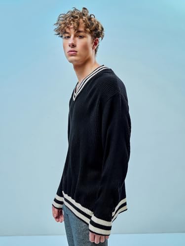 Image of Bewakoof Men's Acrylic Oversized Fit Sweater | Sweaters for Men Winter Wear