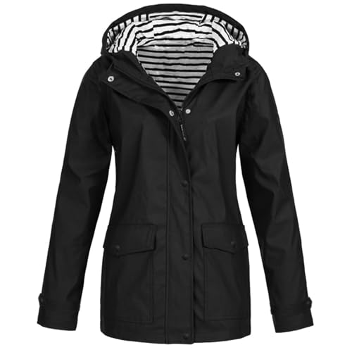 Generisch Wetterjacken Damen Lang Atmungsaktiv übergangsjacke Funktionsjacke Leichte Dünne Langarm Sommerjacke Reißverschluss Outdoorjacke mit Kapuze Wanderjacke Windbreaker