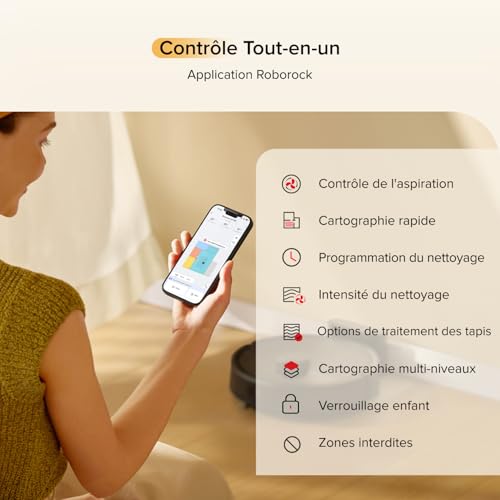 roborock Q7 M5 Set Aspirateur Robot Laveur 10 000 Pa, Double Conception Anti-Enchevêtrement, Durée de Nettoyage Prolongée, Navigation avec LiDAR Précis, APP, Noir