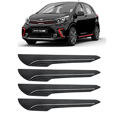 Image of AOSIS-Car Bumper Protector /Bumper Guard for Kia Picanto with Single Chrome Stripe (4-Pcs)
