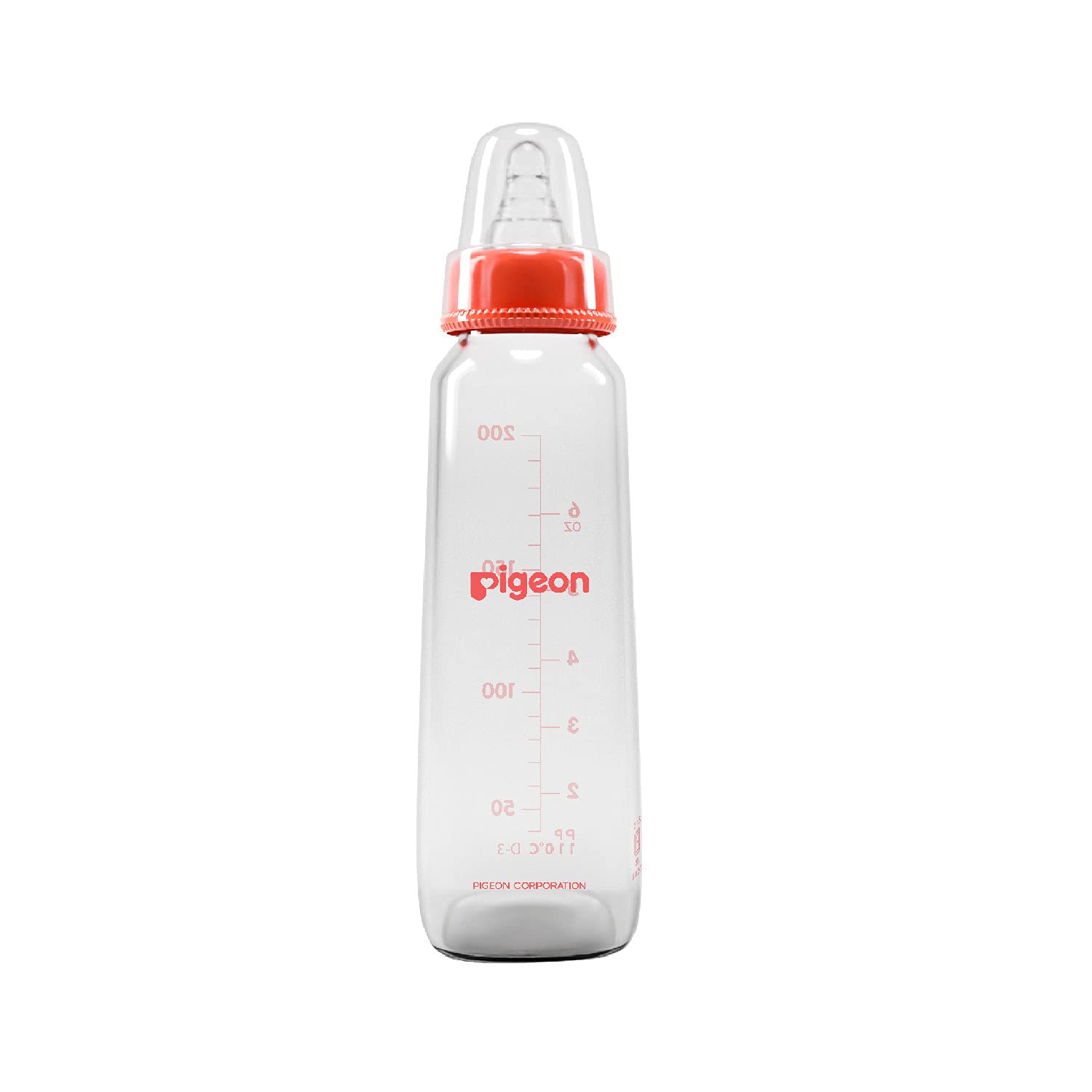 PIGEONGlass Feeding Bottle 200ML (RED) with ADD M