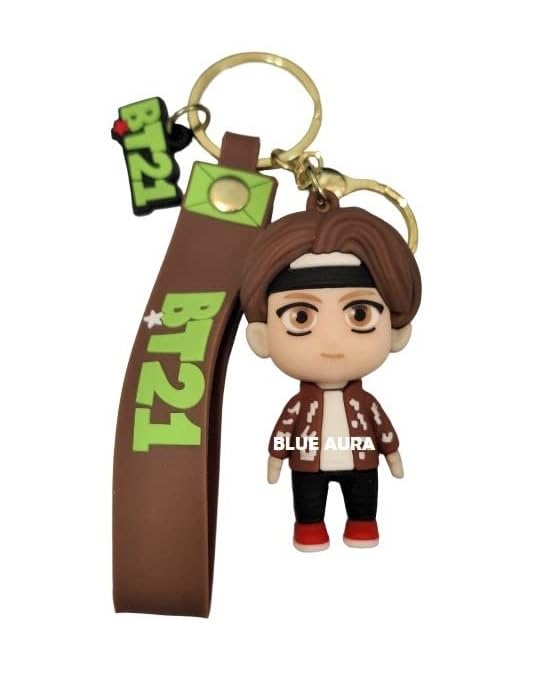 FUNFOB BTS Teahyung V Keychain with Hook & Strap For BTS fans Key Chains Multicolour (V Keychain)