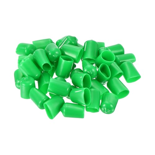 uxcell 50pcs Rubber End Caps 15mm ID Vinyl Cap Cover Screw Protectors Green, 0.59 inch