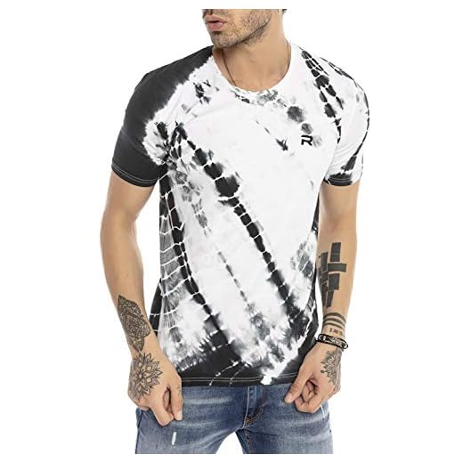 Herr t-shirt Batik design kort ärm streetstyle 90-talet rund hals
