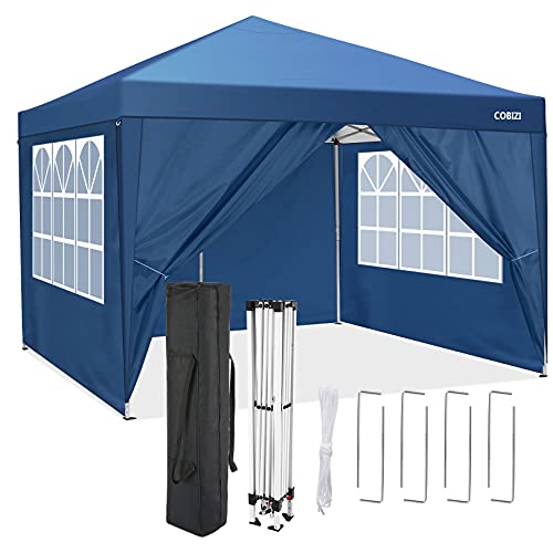 COBIZI 3x3M Pavillon Faltpavillon 3x3 Wasserdicht mit 4 Seitenteilen Pop Up...