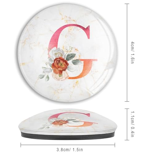 Imanes de cocina decorativos con inicial G y flores 4