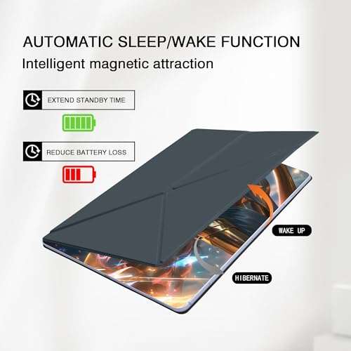 Image of Magnetic Case for Samsung Galaxy Tab S10 Plus 2024 /S9 FE+ /S9 Plus 12.4 Inch 2023 - Model SM-X820 /X826B /X610 /X616B /X810 /X816B Tablet with S-Pen Holder, Auto Wake /Sleep Smart Tablet Cover, Grey