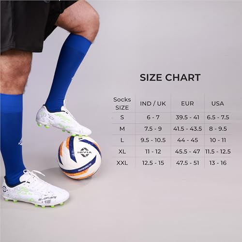 Image of Nivia Ashtang 2.0 Football Stockings, Pack Of 3 (Black, Orange, Blue), Large