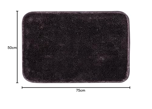Image of Pano Microfiber Anti Slip Bathmat Set with Contour, Soft & Super Absorbent Mats for Shower, Washable, Non-Slip & Quick-Drying Mats for Home, Office, Pack of 2 (Brown, 50X75 Cm & 50X50 Cm)