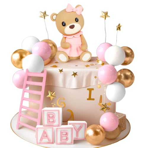 decoração de bolos ursinho de peluche menina rosa primeiro ano decoração para casamento baby shower aniversário festas infantis