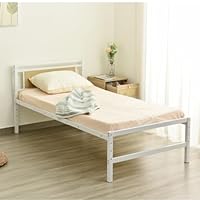 Amazon.co.jp: KJUUJEパイプベッド シングル ベッド 宮 三段階高さ調整