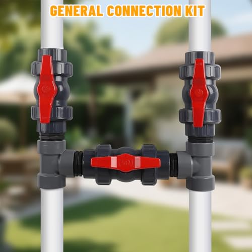 XJJAUGKLY Bypass Set für Wärmepumpen Ø 50 mm, Pool Anschluss Set inkl. 32mm & 38mm Schläuchen und Adaptern, Pool Solarweiche für Poolheizung, Schwimmbecken Wärmepumpe und Solaranlagen