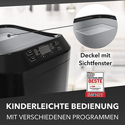Clatronic® Brotbackautomat - frisches Brot zu Hause selber backen | automatische Zubereitung & Warmhaltefunktion | Backautomat mit Timer | einfache Bedienung über Display | 12 Backprogramme | BBA 3774 – Bild 4