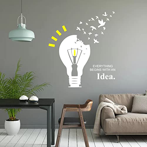 Autocollant mural ampoule Y68 pour masquer un mur vide de bureau blanc