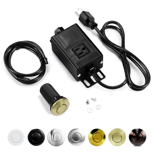Sink Top Air Switch Kit Garbage Disposal Part by CLEESINK (LONG/3.5", Brushed Gold)