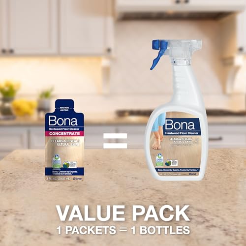 Image of Bona Hardwood Floor Cleaner Spray - 32 fl oz - Unscented - Includes Filled Bottle + Concentrate Refill for Hardwood Floor Cleaning