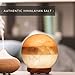 MONSALIS Dual Illumination Salt Rock lamp - Modern Globe Pink White and Grey Design of Salt Lamps with dimmer, Adjustable Glow. 100% Real Himalayan Crystal Round Salt Night Light