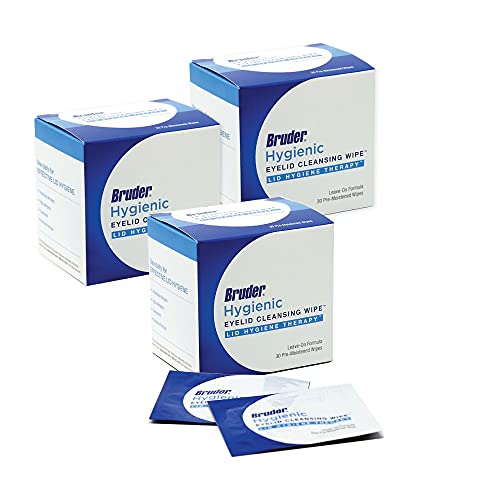 Bruder Eyelid Cleansing Wipes 30 Count (Pack of 3) Hygienic Eye Care for Removing Excess Oil and Debris from Eyelids and Lashes Rinse-Free Unscented Adults