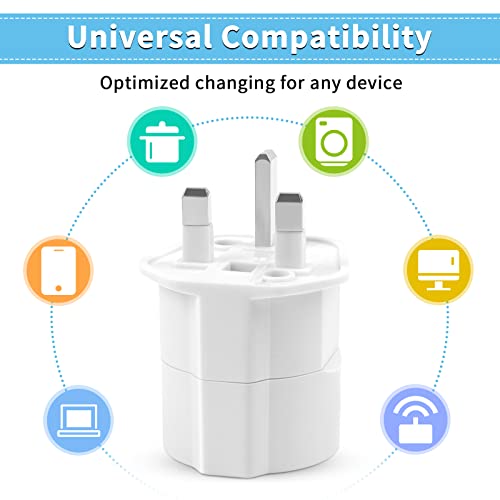 QLOUNI 3pz adattatore da ue a regno unito, eu