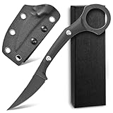 Ccanku C1150 Fixed Blade Knife D2 Steel Blade G10 Handle Claw Knife for Outdoor EDC Tool Camping Hiking(Black)
