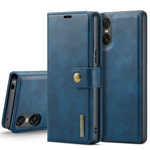 Étui Sony Xperia 10 VI 2024 en cuir véritable avec porte-cartes rétro