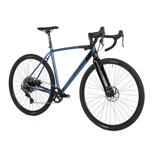 ATTABO Bicicletta Gravel GRADO 2.0 con Telaio in Alluminio 52 cm Bicicleta da Corsa con Manubrio ergonomico Bici strada con ruote da 28' Sella regolabile Deragliatore 10 velocità Colore Blu