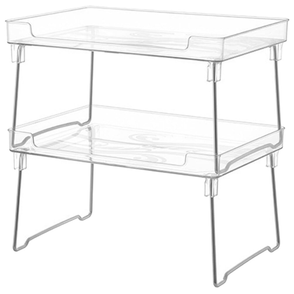 Angoily 2 Pcs Étagère à Épices Organisateur D'épices Étagère de Comptoir Cuisine Pliable en Acier Inoxydable et Plastique à Charge Renforcée Cuisine et Salle de Bain