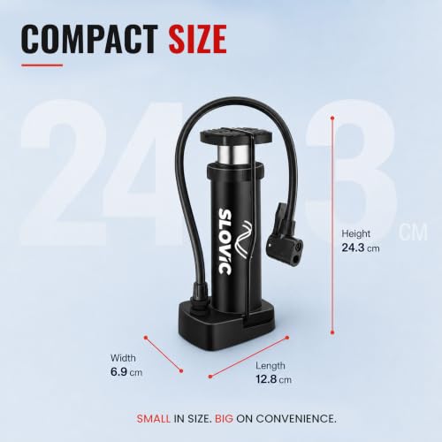 Image of Slovic Cycle Pump for Bicycle, Bike & Car [100 PSI]