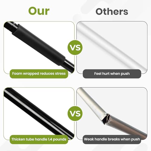 3 PK 24" Push Broom Outdoor, Heavy Duty Broom with 63" Long Handle, Shop Garage Broom with Stiff Bristle for Indoor Outdoor Floor Cleaning, Garden Patio Deck Warehouse Lawn Driveway Scrubbing by KalTell - Image 3