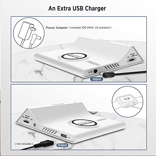 Peakeep Loud Alarm Clock With Wireless Charging And Usb Port, For Heavy Sleepers Adults, Dimmable Easy Set Digital Desk Clock For Bedroom Bedside (White) #TOP3