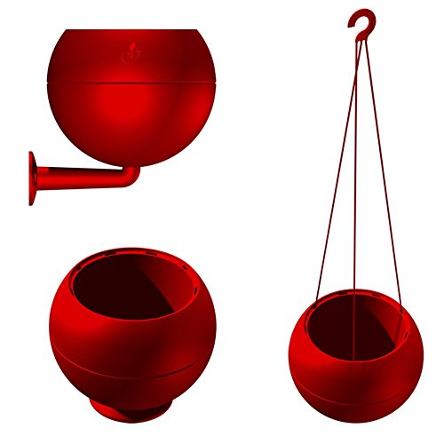 m-n rainman Greenball Plantador de, Greenbo Plantador, Macetero, Kit de baranda Rojo, Verde, Blanco, Lila, Negro, Fucsia - Rojo