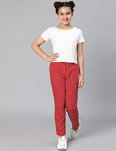 Image of oxolloxo Girls Regular Fit Polyester Solid Casual Pant