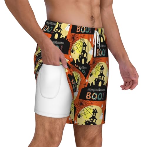 Bañador de hombre con calabazas de Halloween para surf y playa 2