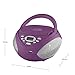 HANNLOMAX HX-326CD Portable CD/MP3 Boombox, AM/FM Radio, USB Port for MP3 Playback, Aux-in, LCD Display, AC/DC Dual Power Source. (Purple)