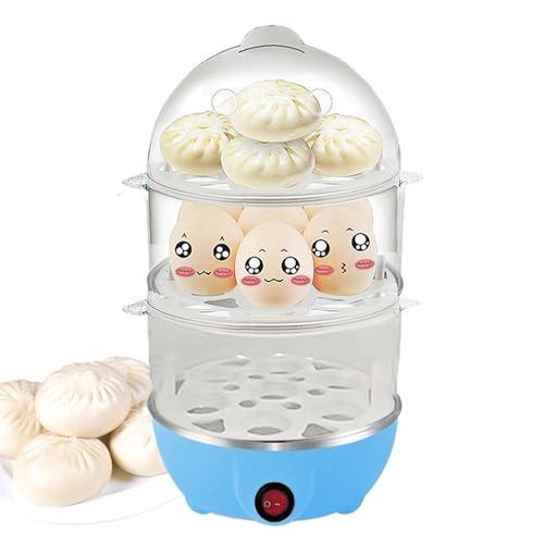 Hervidor Eléctrico De Huevos - Cocedor De Huevos De 3 Niveles Con Autoapagado,Dispositivo De Cocina Con Apagado Automático Para Maíz, Fideos Y Gachas