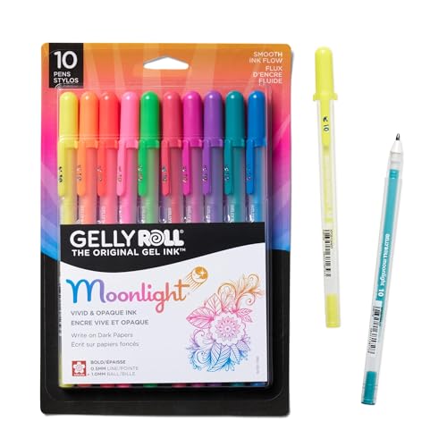 SAKURA Gelly Roll Moonlight Gel Pen Set, Bold Tip, Opaque Colors, 10 PK 38176