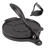 Tortilla Press, Aluminiumlegierung Manual Gusseisen Tortilla -Hersteller Taco Press Tortillera Pataconera Mehl Tortilla Press, Roti -Hersteller, Taco -Hersteller für Pizza (20 cm schwarz)
